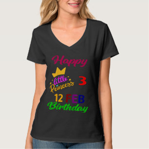 Kinder Febraury Girls Geburtstag 12 Febraury 3. An T-Shirt