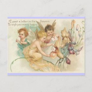 Kinder Feen - Vintage-Kunstkarte Postkarte