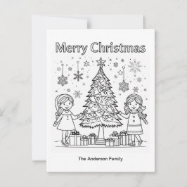 Kinder Festliche Farbbildhauerei Frohe Weihnachten Postkarte