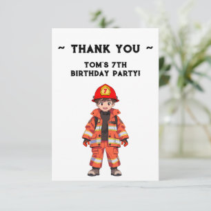 Kinder Feuerwehr Geburtstagsfeier Dankeskarte