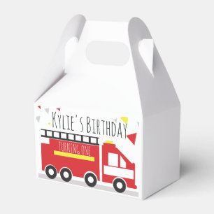 Kinder-Feuerwehrauto-Fun-Konfetti-Geburtstagsname  Geschenkschachtel