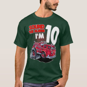 Kinder-Feuerwehrauto Ich bin 10 Jahre alt Feuerweh T-Shirt