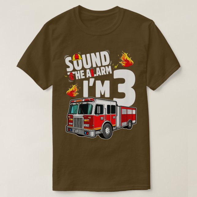 Kinder Feuerwehrfahrzeug 3. Geburtstag Junge Feuer T-Shirt (Design vorne)