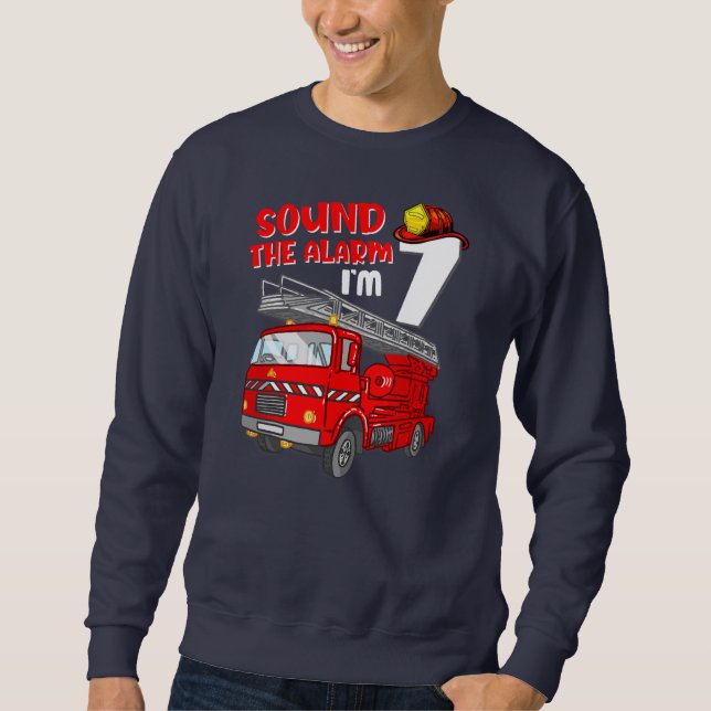 Kinder Feuerzug 7 Jahre alter Feuerwehrmann 7. Sweatshirt (Vorderseite)