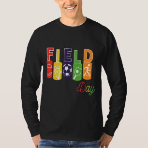 Kinder Field Day School Feild Day Games Colorful T T-Shirt