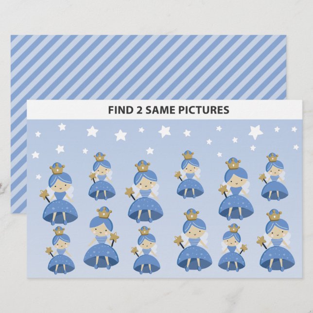 Kinder finden 2 gleiche Bilder Zahnfee-Fee Kleines (Vorne/Hinten)