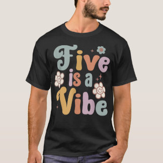 Kinder Five ist ein Vibe Groovy 5. Geburtstag Groo T-Shirt