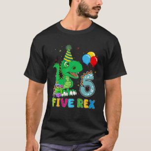 Kinder Five Rex Geburtstag 5 Jahre alt Funny Dinos T-Shirt