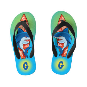 Kinder Flip Flops Hai surfen Hippie Boho benutzerd