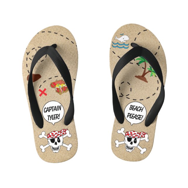 Kinder Flip Flops Pirate Karte (Fußbett)