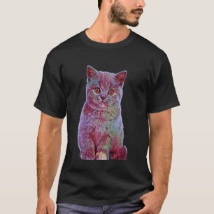 Kinder Fluffy Kitten Beste Niedliche Lila Katze T-Shirt