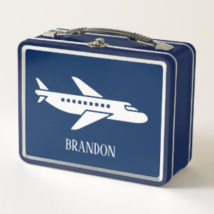 Kinder Flugzeug Jungen Blau Benutzerdefinierter Na Metall Brotdose