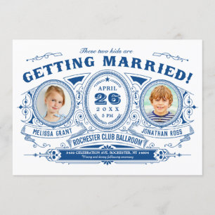 Kinder Foto Hochzeitseinladungen   Vintage Retro Einladung