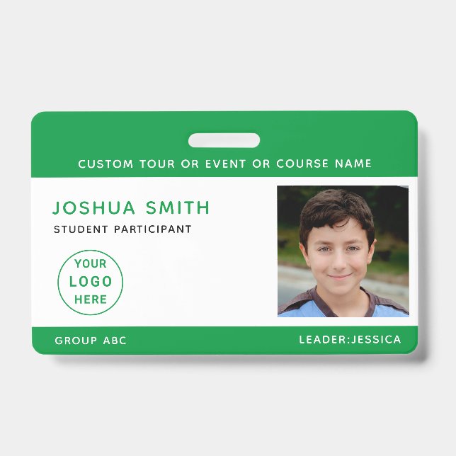 Kinder Foto ID Abzeichen Musik Tour Schule Ausweis (Vorderseite)