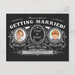 Kinder Foto Save the Date Postkarten Silberstreife