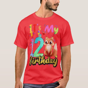 Kinder Fox 12. Geburtstag 12 Jahre alter Fox Gebur T-Shirt