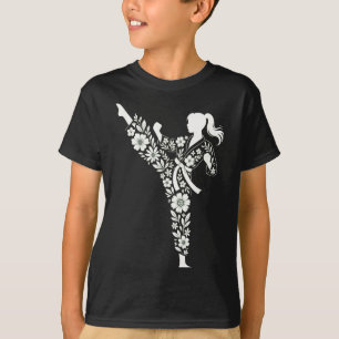 Kinder Frauen Taekwondo Floral Kampfsport Karate T-Shirt