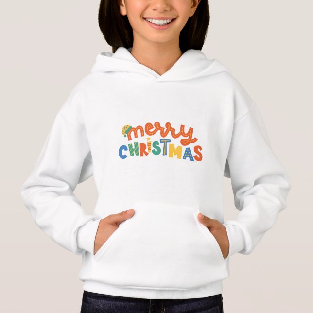 Kinder frohe Weihnachten Hoodie (Vorderseite)