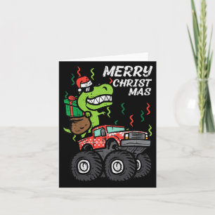 Kinder frohe Weihnachts-Dino Monster Truck Xmas Tr Karte