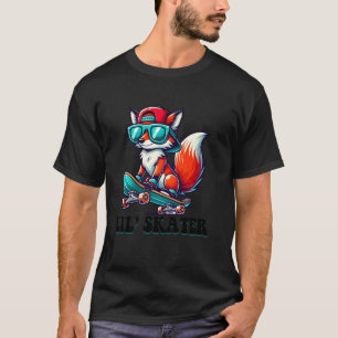 Kinder Fuchs Auf Einem Skateboard Skater Jungen T-Shirt