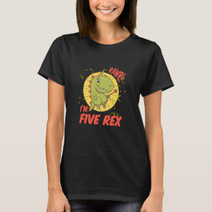 Kinder Fünf Rex 5. Geburtstag Shirt Fünf Dinosauri