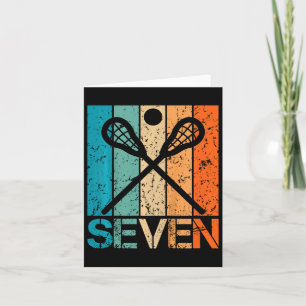 Kinder Funny 7. Lacrosse Geburtstag 7 Jahre alt Ge Karte