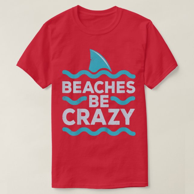 Kinder Funny Beaches ist Crazy Shark Kids Beach Va T-Shirt (Design vorne)