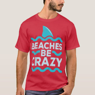 Kinder Funny Beaches ist Crazy Shark Kids Beach Va T-Shirt