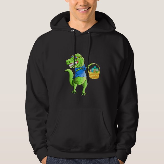 Kinder Funny Dinosaurier, die mit Ostereier kochen Hoodie (Vorderseite)
