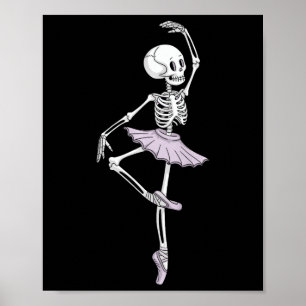 Kinder Funny Skeleton Tanzen Ballett Liebhaber Spo Poster