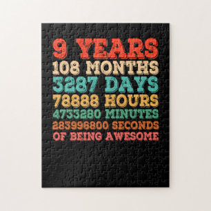 Kinder Funny Vintag 9. Geburtstag 9 Jahre alt 108  Puzzle