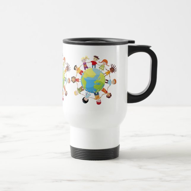 Kinder für den Weltfrieden Reisebecher (Rechts)