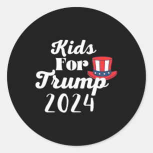 Kinder für die Wahl Trumps 2024 1 Runder Aufkleber