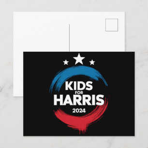 Kinder für Harris Präsident Kinder lieben Kamala H Postkarte