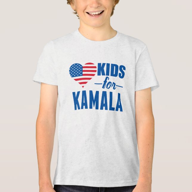 Kinder für Kamala Niedliche demokratische Kinder Tri-Blend Shirt (Vorderseite)