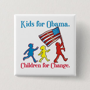 Kinder für Obama Button