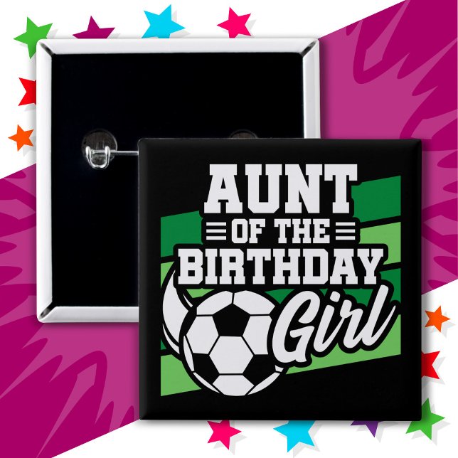 Kinder Fußball Party Tante Geburtstagskind Button (Von Creator hochgeladen)