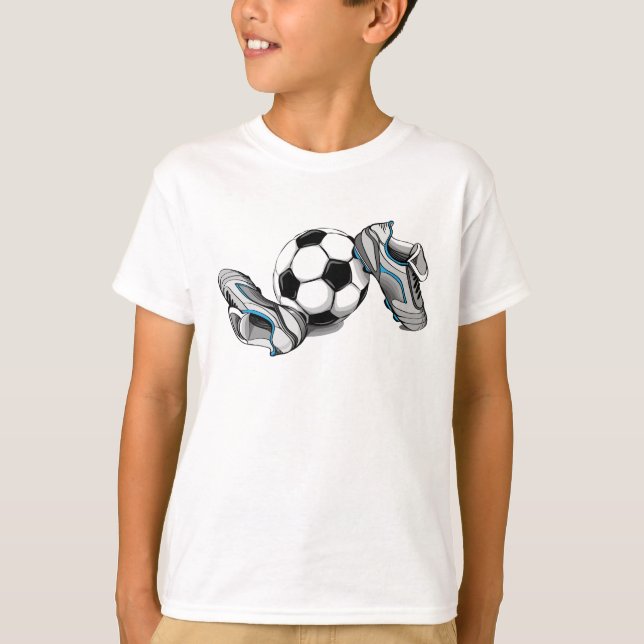 Kinder Fußball und Schuhe T-Shirt (Vorderseite)