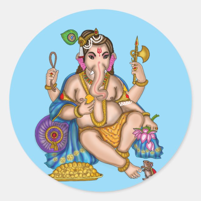 Kinder-Ganesha-Aufkleber  Runder Aufkleber (Vorderseite)