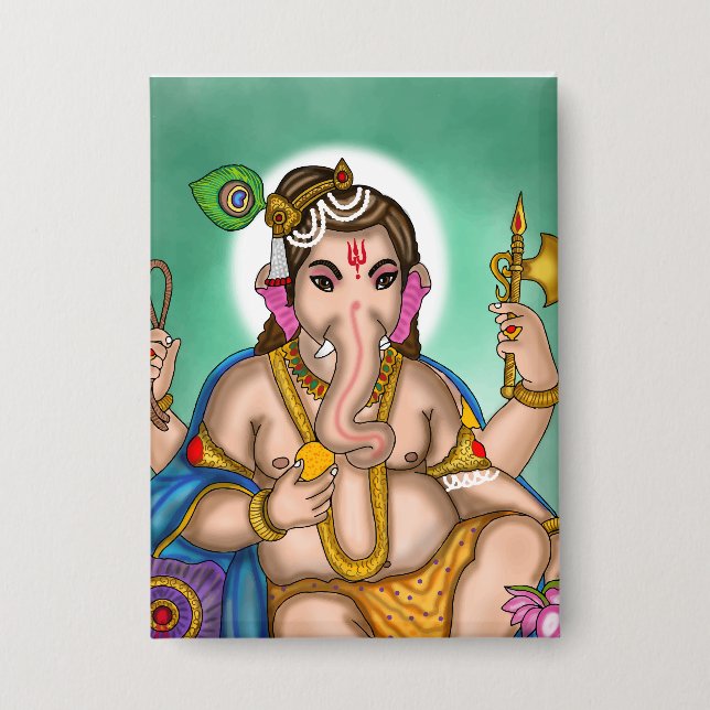 Kinder-Ganesha-Knopf Button (Vorderseite)