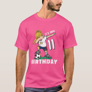 Kinder Geburtstag Fußball 11 Jahre alt Fußball dab T-Shirt