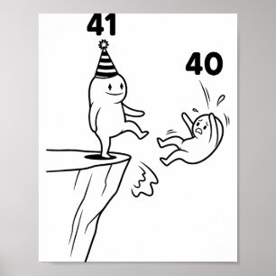 Kinder Geburtstag Humor 41 Jahre alt 41. Party Geb Poster