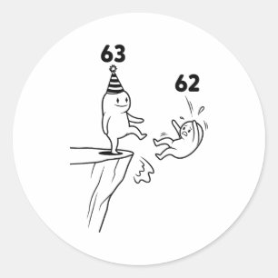 Kinder Geburtstag Humor 63 Jahre alt 63. Party Geb Runder Aufkleber