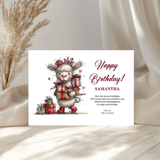 Kinder Geburtstag Individueller Name Fantasievolle (Kids Birthday Custom Name Whimsical Animals greeting card)