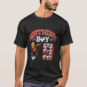 Kinder Geburtstag Junge 9 Fußball Dab 9. Neunjähri T-Shirt