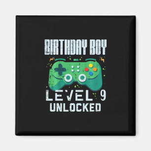Kinder Geburtstag Junge Level 9 Freigeschaltet Gam Magnet