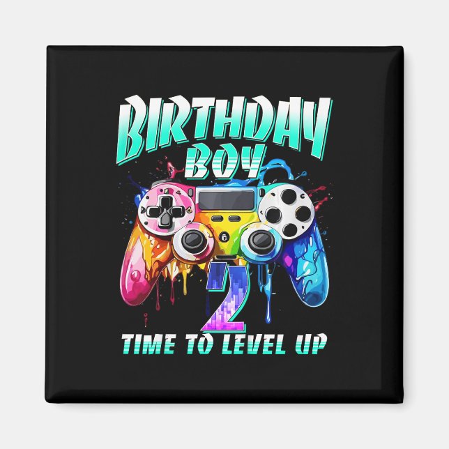 Kinder Geburtstag Junge Zeit zum Levelaufstieg Gam Magnet (Vorne)