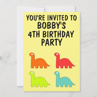 KINDER GEBURTSTAG PARTY EINLADUNGEN T-REX DINO