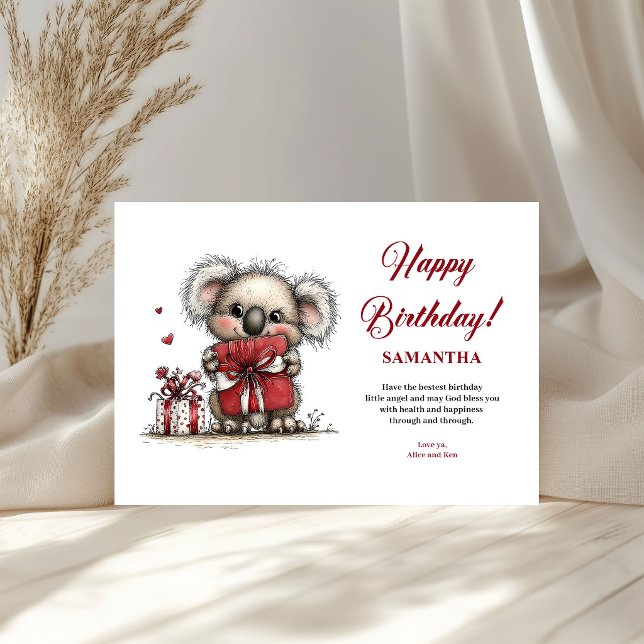 Kinder Geburtstag Personalisierte Fantasie-Tier-Ka (Kids Birthday Personalized Whimsical Animals greeting card)