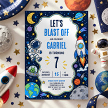 Kinder-Geburtstagsfeier Weltraum Astronaut Rakete